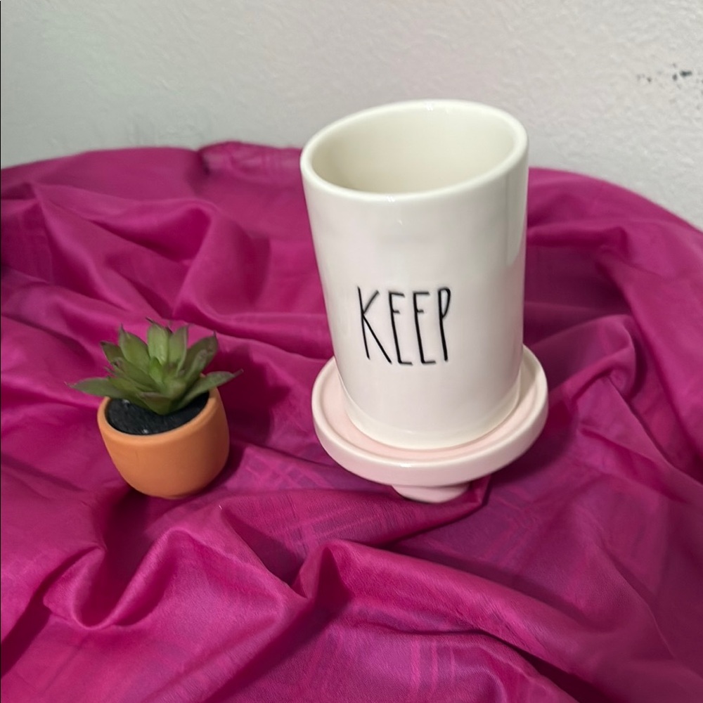 Rae Dunn White Storage Cup